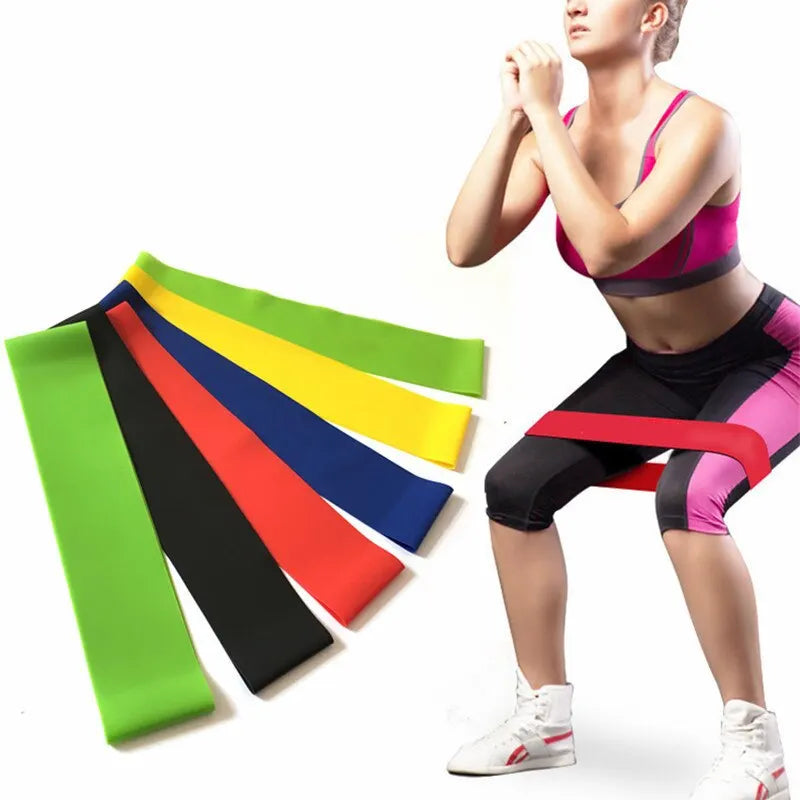 5Pcs Yoga Tension Belt Fitness Elastic Belt Resistance Belt Squat Butt AIDS Tension Ring Stretching Exercise Belt