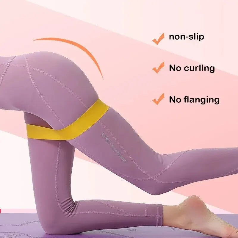 5Pcs Yoga Tension Belt Fitness Elastic Belt Resistance Belt Squat Butt AIDS Tension Ring Stretching Exercise Belt